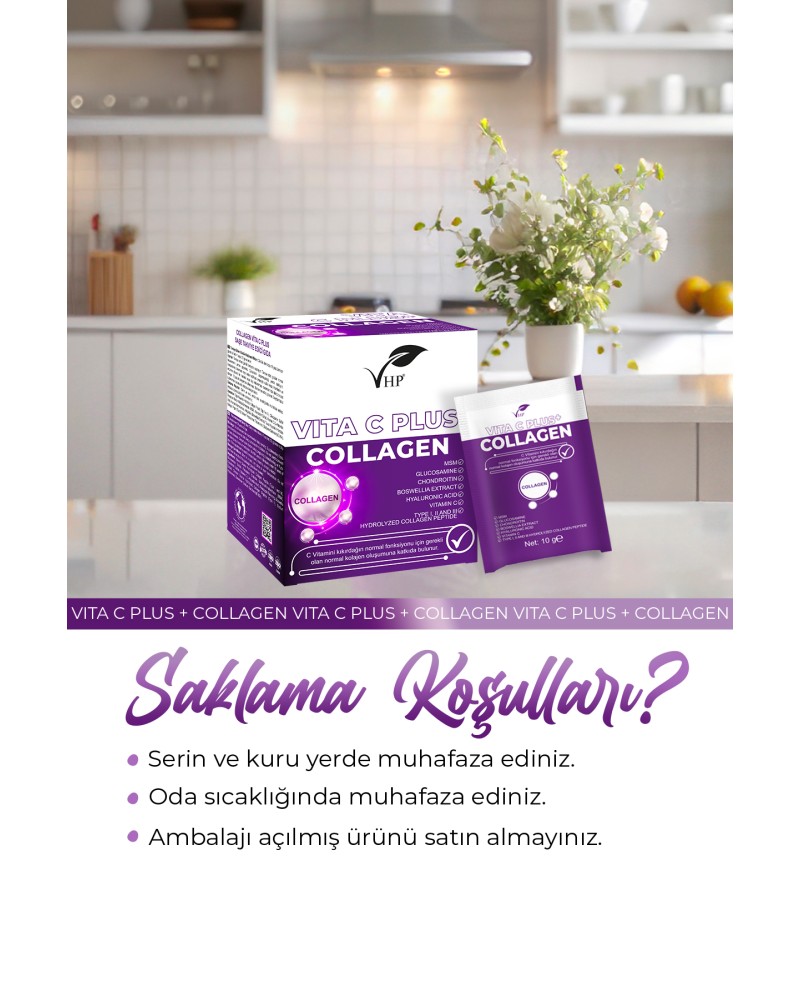 VHP COLLAGEN VITA C PLUS  TAKVİYE EDİCİ GIDA 100 G -