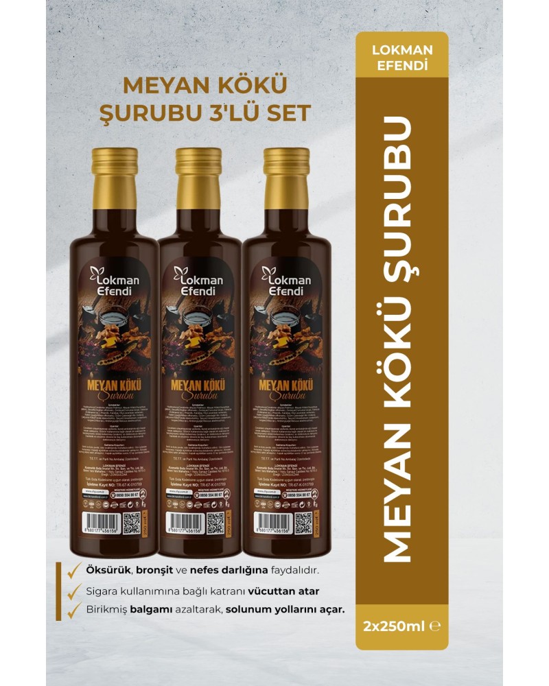 LOKMAN EFENDİ MEYAN KÖKÜ ŞURUBU 3'LÜ SET