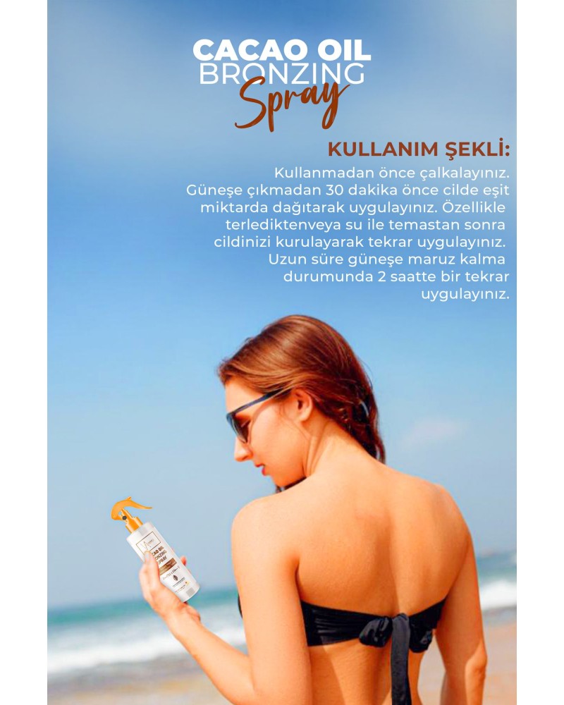 Kakao Yağlı Bronzlaştırıcı Sprey 200 ml