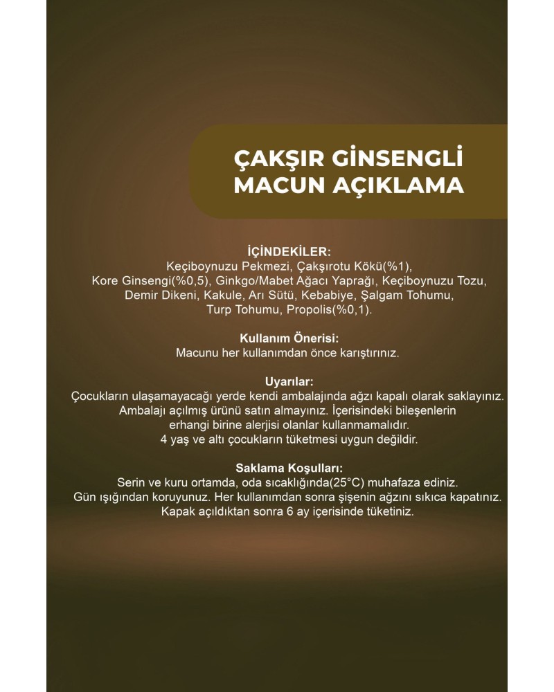 Çakşır Ginsengli Macun 230 gr