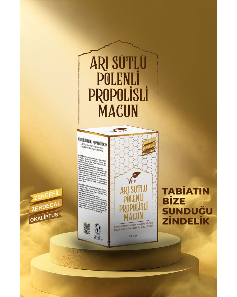 Arı Sütlü Polenli Propolisli Macun 230gr