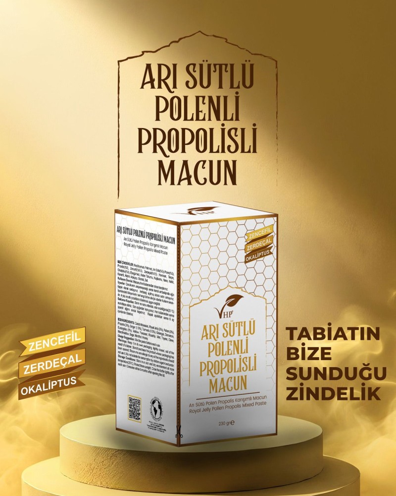 Arı Sütlü Polenli Propolisli Macun 230gr
