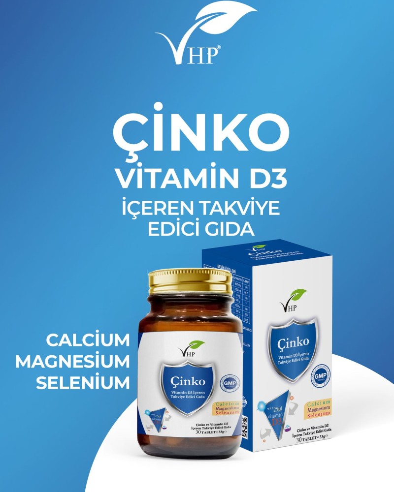Çinko Ve Vitamin D3 30 Tablet