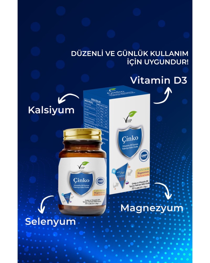 Çinko Ve Vitamin D3 30 Tablet
