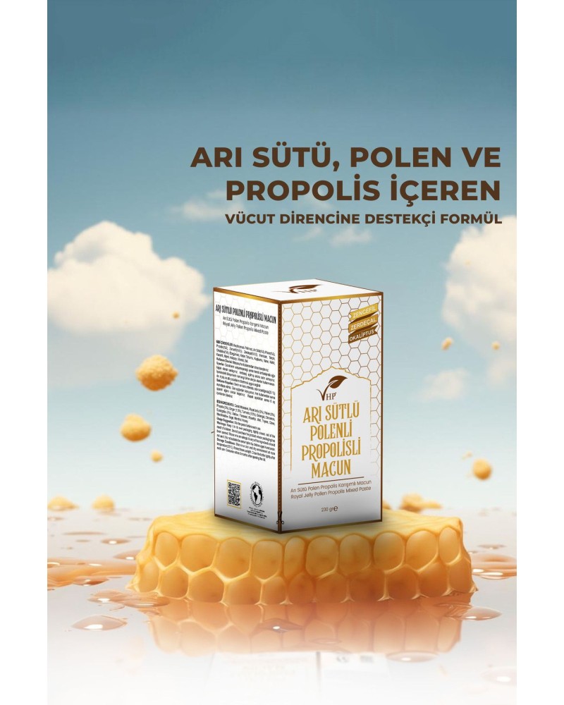 Arı Sütlü Polenli Propolisli Macun 230gr