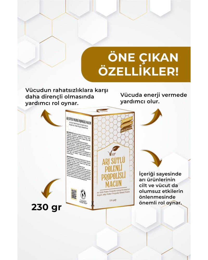 Arı Sütlü Polenli Propolisli Macun 230gr