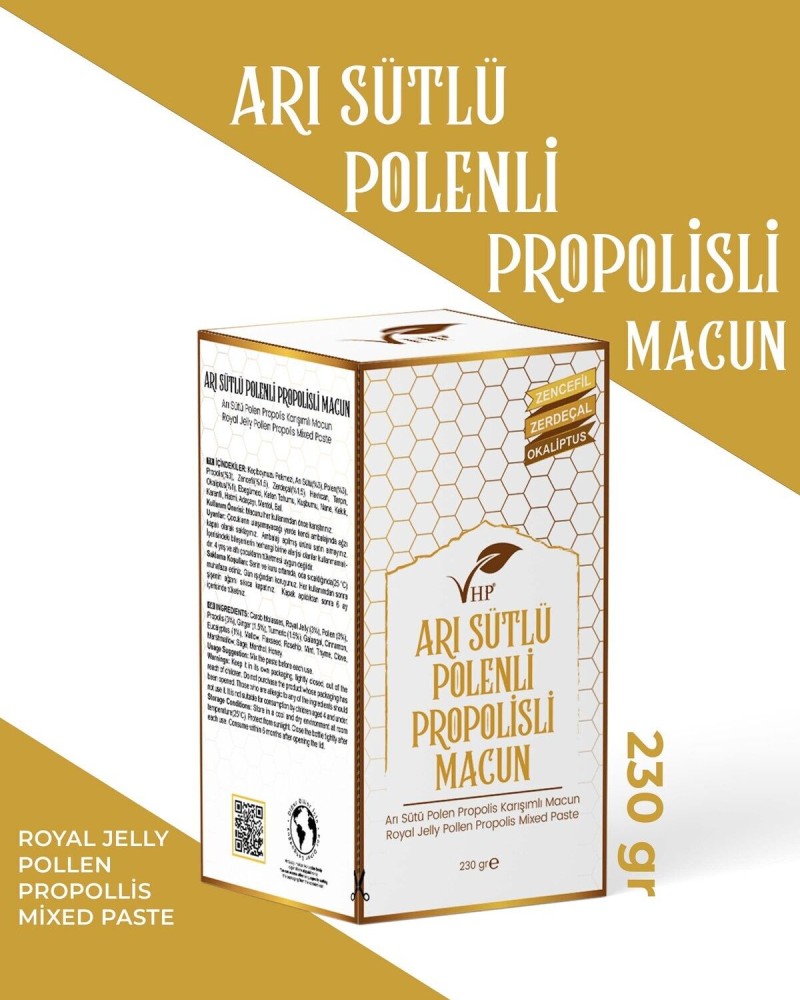 Arı Sütlü Polenli Propolisli Macun 230gr