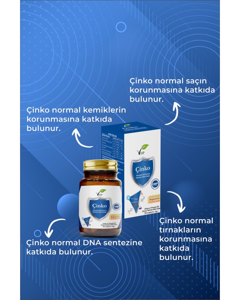 Çinko Ve Vitamin D3 30 Tablet