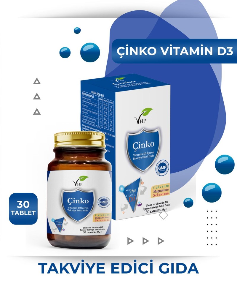 Çinko Ve Vitamin D3 30 Tablet