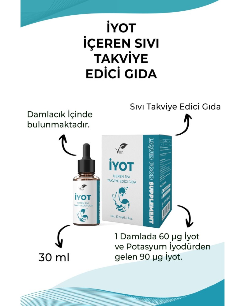 İyot Damlası 30 ml / İyot İçeren Sıvı Gıda Takviyesi