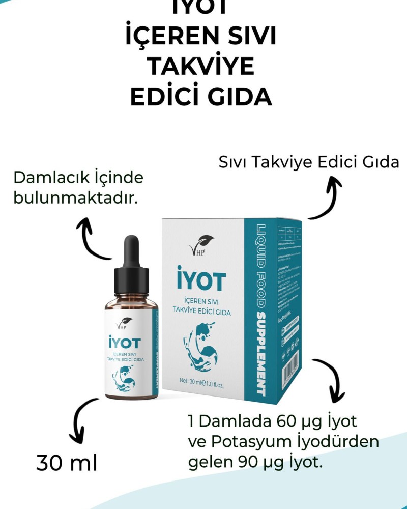 İyot Damlası 30 ml / İyot İçeren Sıvı Gıda Takviyesi