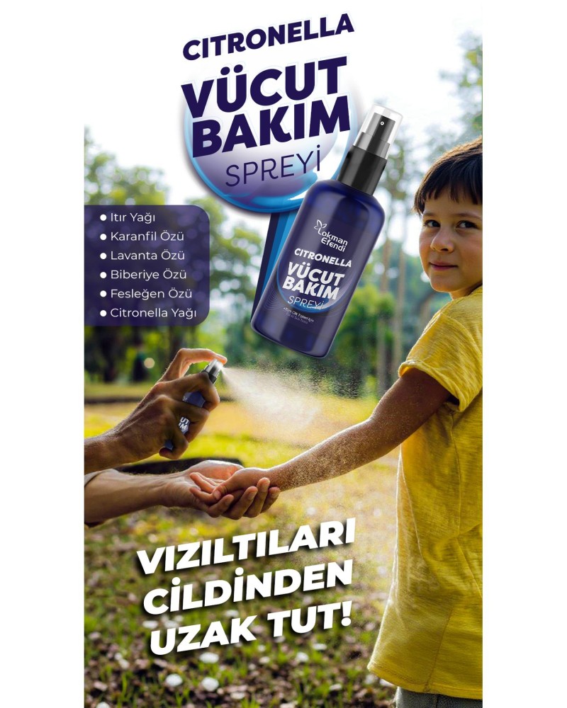 Sivrisinek Ve Kene Kovucu Cıtronella Vücut Bakım Spreyi 125 ml