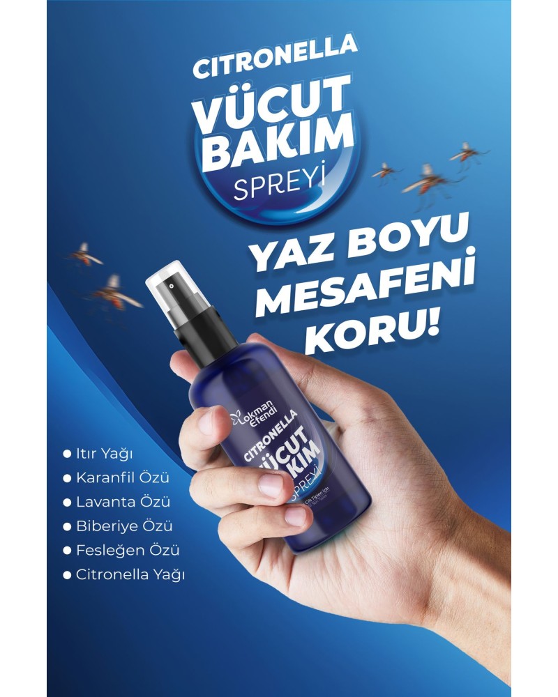 Sivrisinek Ve Kene Kovucu Cıtronella Vücut Bakım Spreyi 125 ml