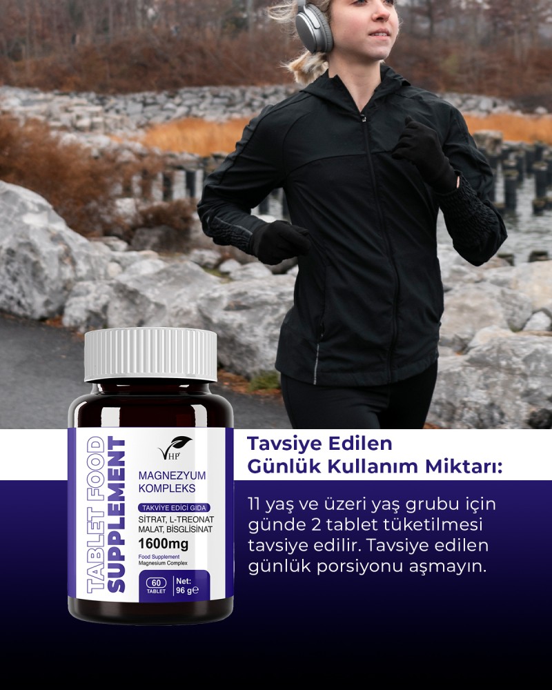 MAGNEZYUM KOMPLEKS TAKVİYE EDİCİ GIDA 60 TABLET -