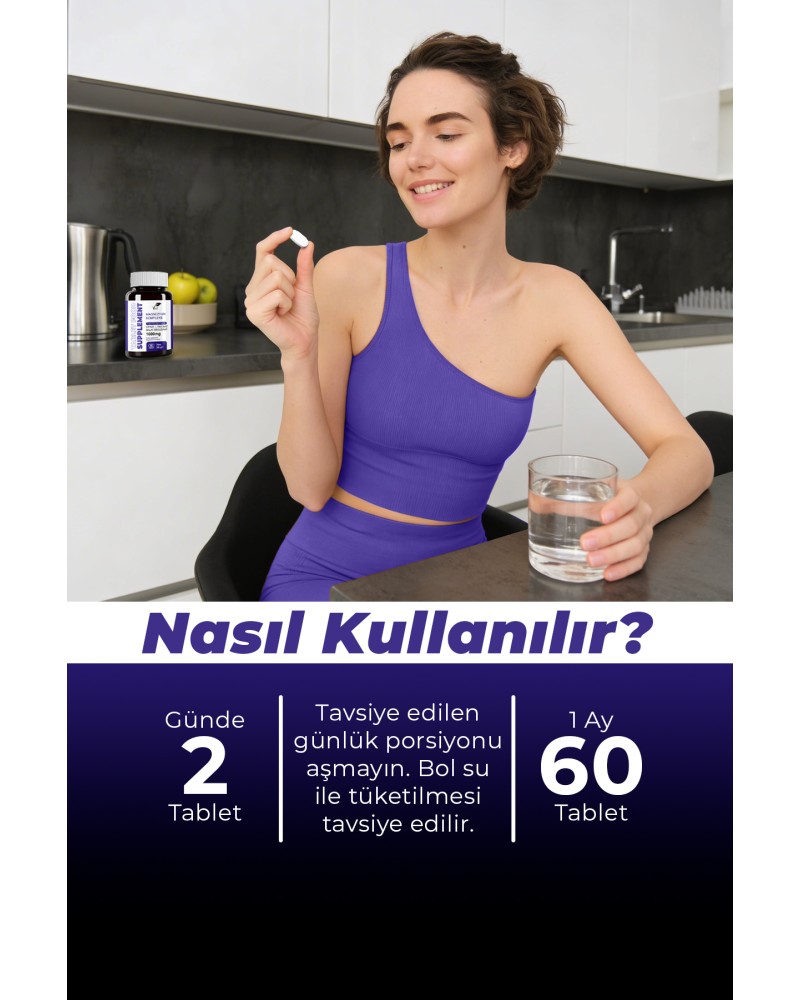 MAGNEZYUM KOMPLEKS TAKVİYE EDİCİ GIDA 60 TABLET -