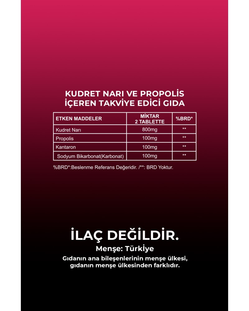 Kudret Narı Ve Propolis 60 Tablet - A.06264